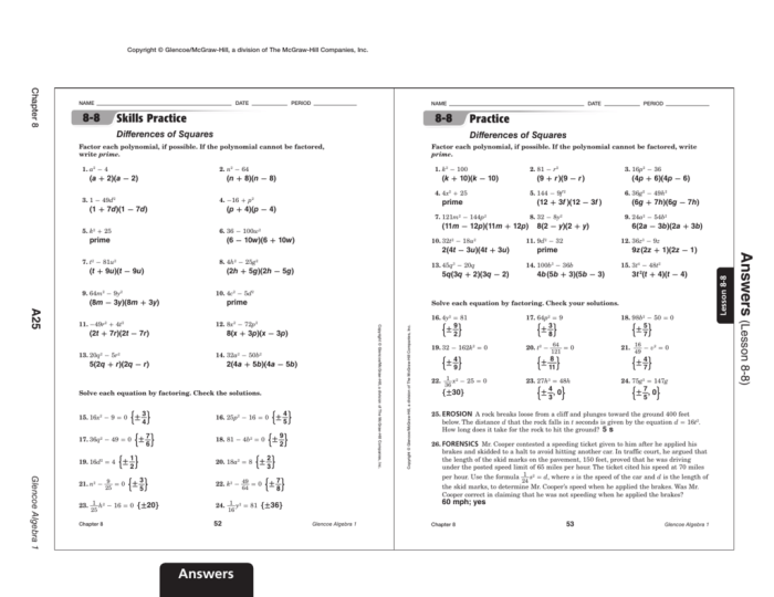 Glencoe algebra 1 chapter 4 answer key