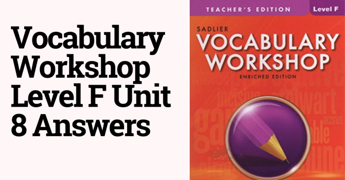 Unit 8 vocabulary level f