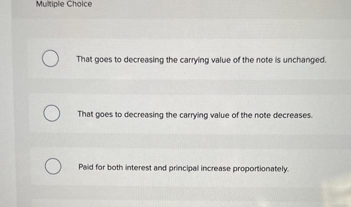 In each succeeding payment on an installment note: