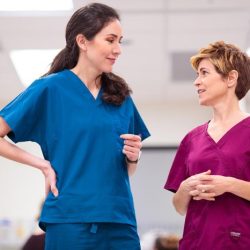 A nurse educator is describing positive peer to peer