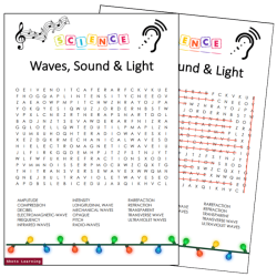 Sound and light waves word search answer key